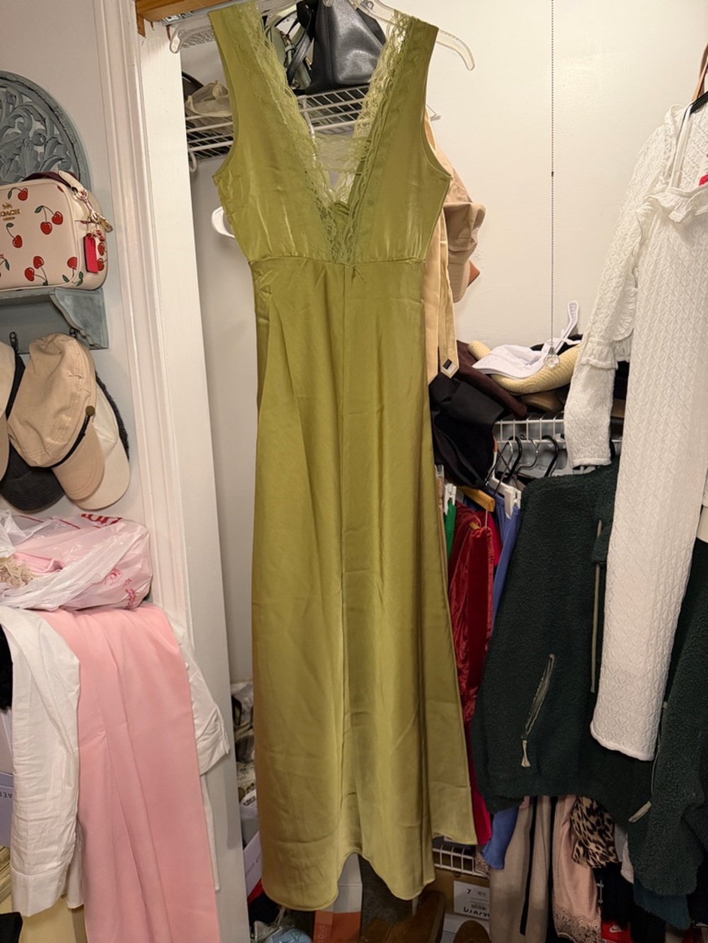Sincerely Jules Olive Green V-Neck Maxi Dress - Picture 2 of 6